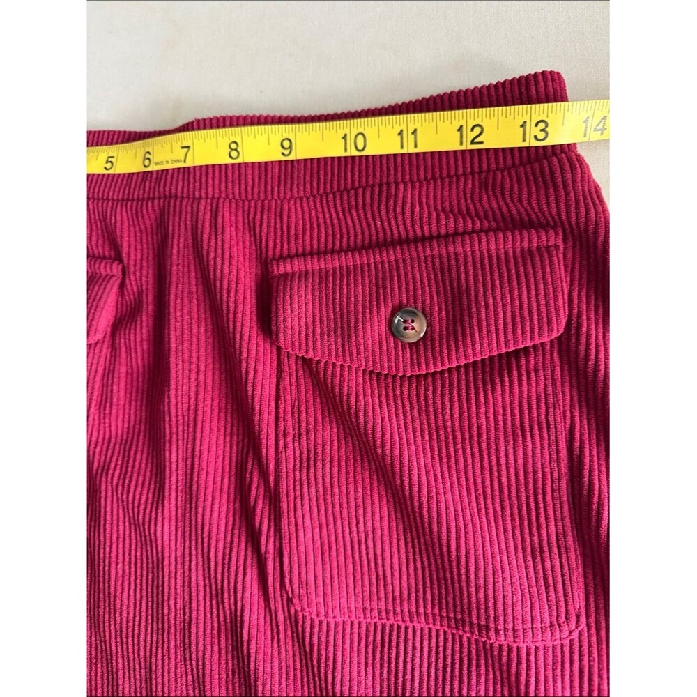 NWT Halara Women’s Size S Corduroy Midi Skirt Pink Berry Elastic Waist Pocket - Picture 8 of 9